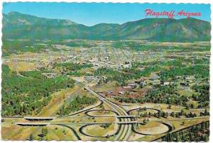 Nice old card showing Aerial View of Flagstaff, Arizona.