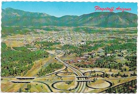 Nice old card showing Aerial View of Flagstaff, Arizona.