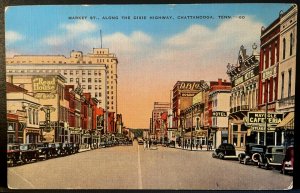 Vintage Postcard 1930-1945 Market Str-Dixie Highway, Chattanooga, Tennessee (TN)