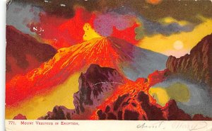 Mount Vesufius in eruption Volcano 1909 PU Missing Stamp 