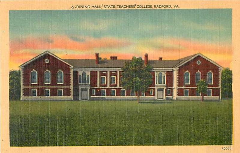 Linen of Dining Hall State Teachers College Radford Virginia