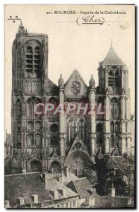 Old Postcard Bourges Facade of the Cathedral