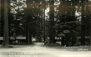 RPPC Postcard; New Hartsook Inn Redwood Highway CA Cabins in Redwoods, Laws 2H26