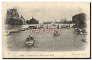 Old Postcard Perspective Paris on the Seine on Pont Royal