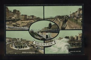TQ3433 - Sussex - Early Multi-views of Five Brighton Locations - postcard
