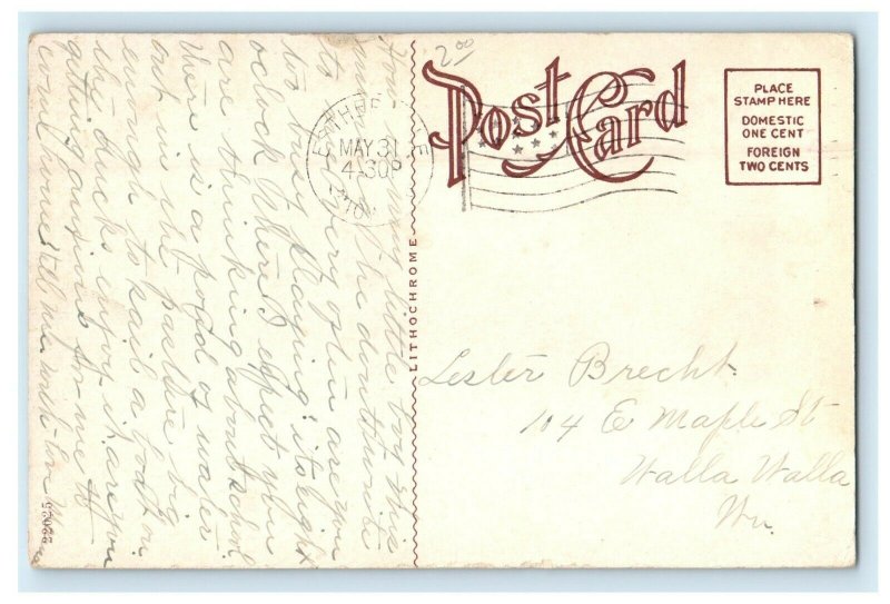 1910 Fort Defiance Monument And Post Office Estherville Iowa IA Antique Postcard 