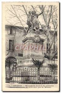 Postcard Old Army War of 1870 Orange high monument to the memory of 1870 figh...