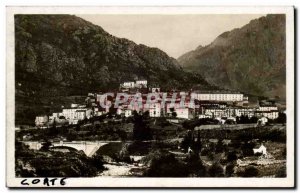 Old Postcard Corsica Corte Corsica The city and the river