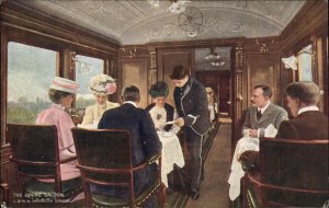 L&NW Railway Co American Special Train Dining Saloon c1910 Postcard