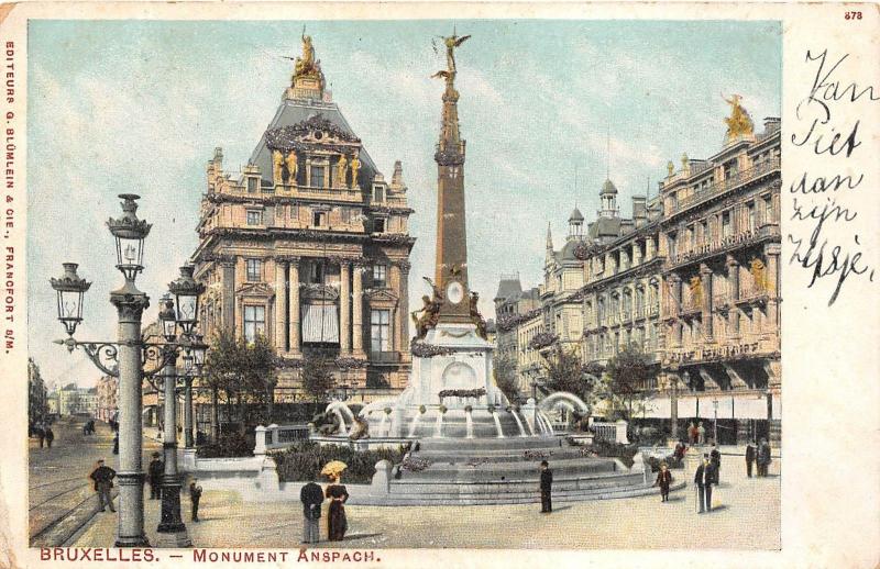 B4011 Belgium Bruxelles Monument Anspach   front/back scan