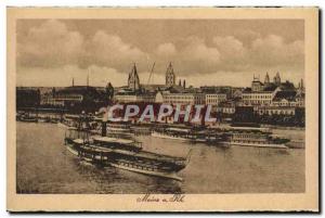 Old Postcard Mainz Rh Boat