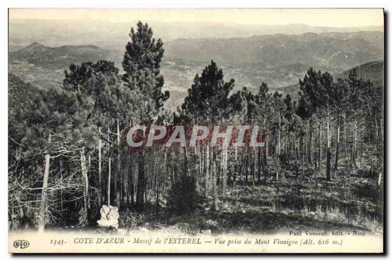 Old Postcard Riviera the Massif Esterel view of Mount taken Vinegar