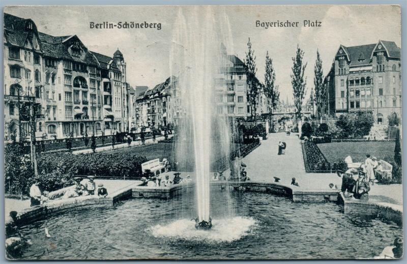 BERLIN GERMANY BAYERISCHER PLATZ ANTIQUE POSTCARD by JEWISH PUBLISHER J.GOLDINER