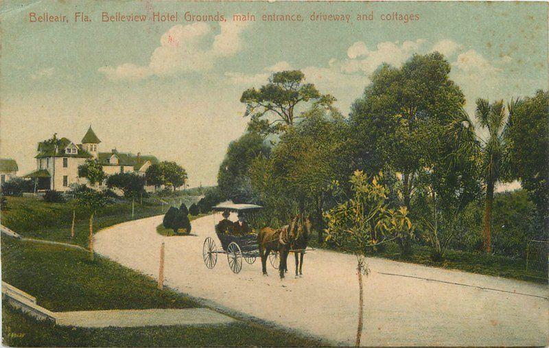 BELLEAIR FLORIDA C-1910 Bellview Hotel Grounds Main Entrance Leighton 4807