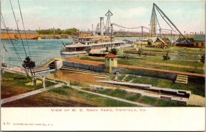 Postcard View of W.S. Navy Yard in Norfolk, Virginia