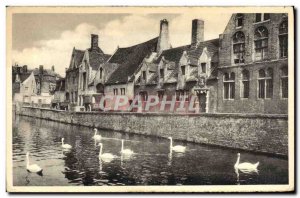 Postcard Old Bruges Quai Vert Maison Du Pelican