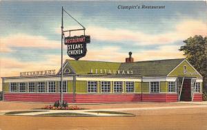E32/ Ashtabula Ohio Postcard Linen Roadside Clampitt's Restaurant