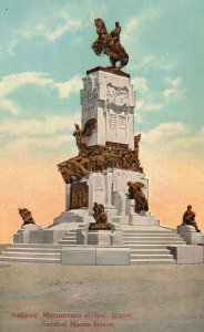 Vintage Postcard Monumento At Gral Maceo General Maceo Statue Havana Cuba