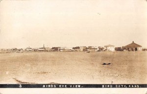 Bird City Kansas Birds Eye View Real Photo Vintage Postcard AA17084