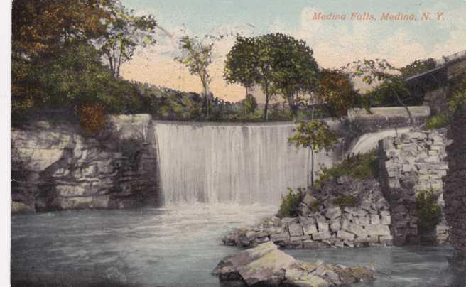 Medina Falls in Orleans County NY, New York - pm 1914 - DB