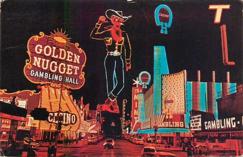 United States Las Vegas Nevada Fremont St. light advertising Golden Nugget 1969