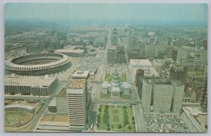 St Louis Missouri~View From Gateway Arch~Old Courthouse & Cathedral~Vintage PC