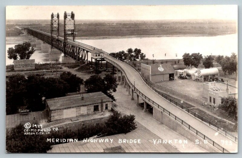 RPPC  Meridian Highway Bridge  Yankton  South Dakota   Postcard