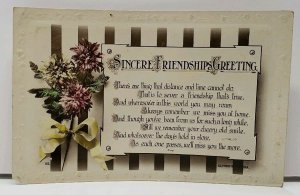 Birthday Friendship Greeting Flowers Hand Colored Real Photo Postcard H16