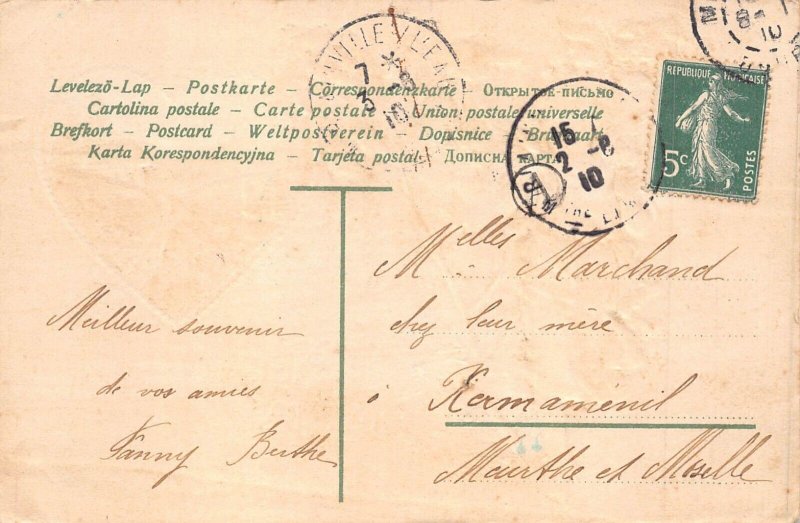 L085 Greetings 1910 angel cherub embossed postcard