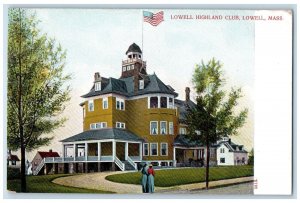 1905 Lowell Highland Club Building Lowell Massachusetts Vintage Antique Postcard 