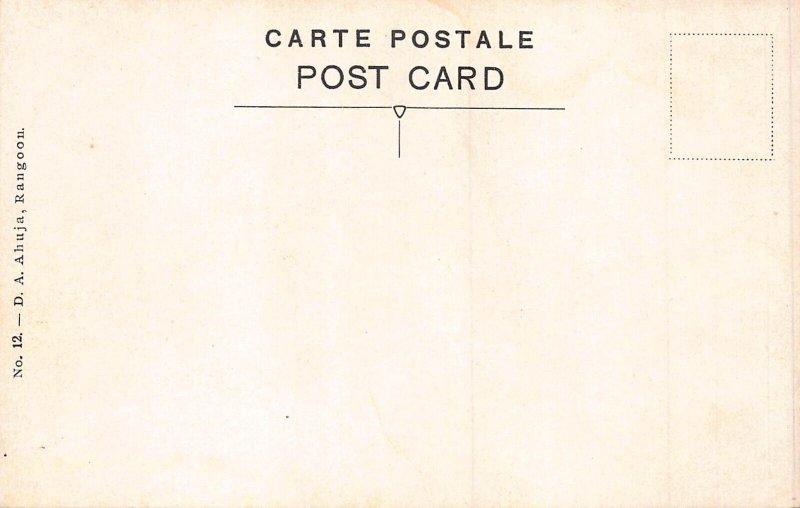 L255 Burma Myanmar Rangoon River scene boats postcard