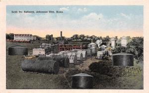 D75/ Arkansas City Kansas Ks Postcard c1916 Lesh Oil Refinery Tanks