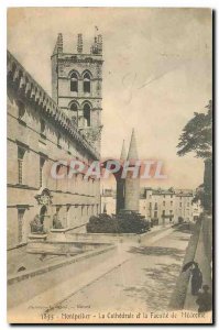 Old Postcard Montpellier's Cathedral and the Faculty of Madecine