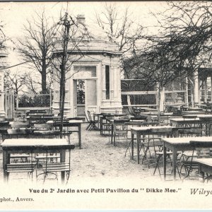 c1900s UDB Wilryck Belgium Dikke Mee Garden Postcard Pavilion Antwerp Restaurant