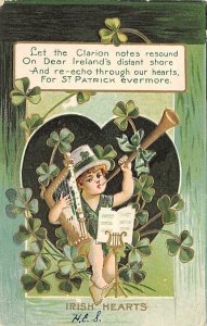 Irish Hearts St. Patrick's Day postal used unknown 