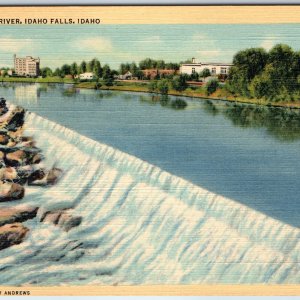 1937 Idaho Falls, ID Dam Snake River Shore Rocks Wesley Andrews Bldg PC Ida A249