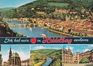 Germany Heidelberg Totalansicht und Heiliggelstkirche und Schlosshof 1972