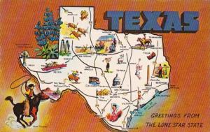 Greetings From Texas With Map