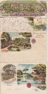 EXPOSITION Hamburg 1897 Gartenbau-Ausstellung 11 Vintage Litho Postcards (L3486)