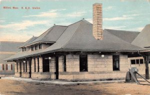 Milford Massachusetts B and A Station Vintage Postcard AA38013