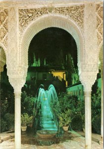 postcard Granada. Spain - The Generalife, lighted Gardens