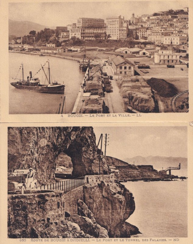 Bougie Algeria Classic Car Chauffeur Fishing Boat Port Et La Ville 2x Postcard s