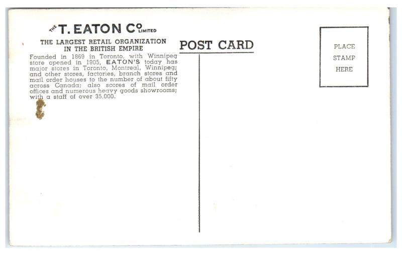 RPPC T. Eaton Co. Ltd., Winnipeg, Manitoba, Canada Postcard