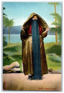 c1910's Cairo Egypt, Coptic Woman Traditional Dress Unposted Antique Postcard