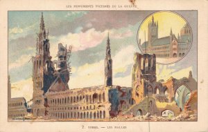 Military Belgium Monuments Victims Of War Ypres Ruins Litho World War 1  06.18 