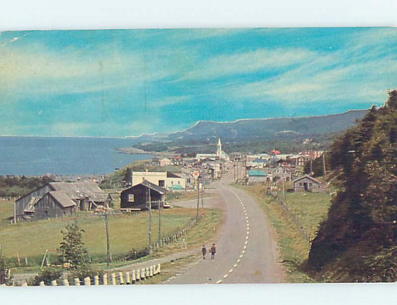 Pre-1980 TEXACO GAS STATION SIGN IN THE DISTANCE Les Mechins On Gaspe QC F9166