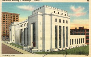 Vintage Postcard 1930's Post Office Building Chattanooga Tennessee TN