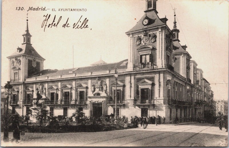 Spain Madrid EL Ayuntamiento Vintage Postcard C102