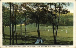 Manchester-by-the-Sea Massachusetts MA Country Club Brook Vintage Postcard