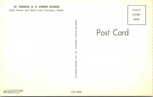 St Thomas, US Virgin Islands YACHT HAVEN/Boats~West India Company Docks Postcard